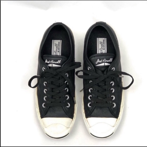 CONVERSE Jack Purcell Black Leather Shoes. - Picture 2 of 8